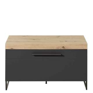 Fernsehmöbel 96 cm breit Wildeichefarben & Dunkelgrau