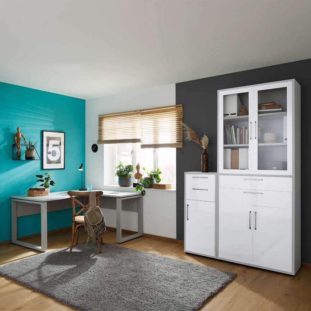 Komplettbüro Made in Germany Hochglanz Front (dreiteilig)