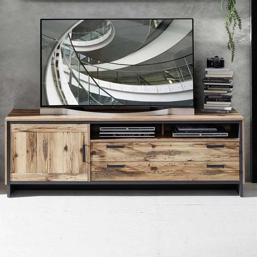 Fernsehboard im rustikalen Landhaus Stil zwei Schubladen und Tür