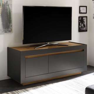 140 cm TV Lowboard in Anthrazit Wildeichefarben