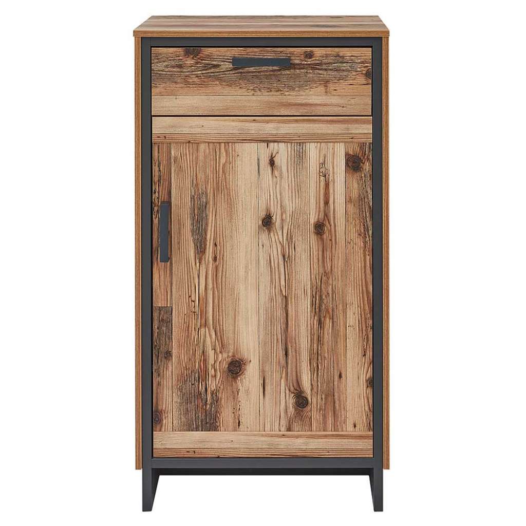 Kleiner Schuh Schrank mit einer Schublade Holz Antik Optik & Dunkelgrau