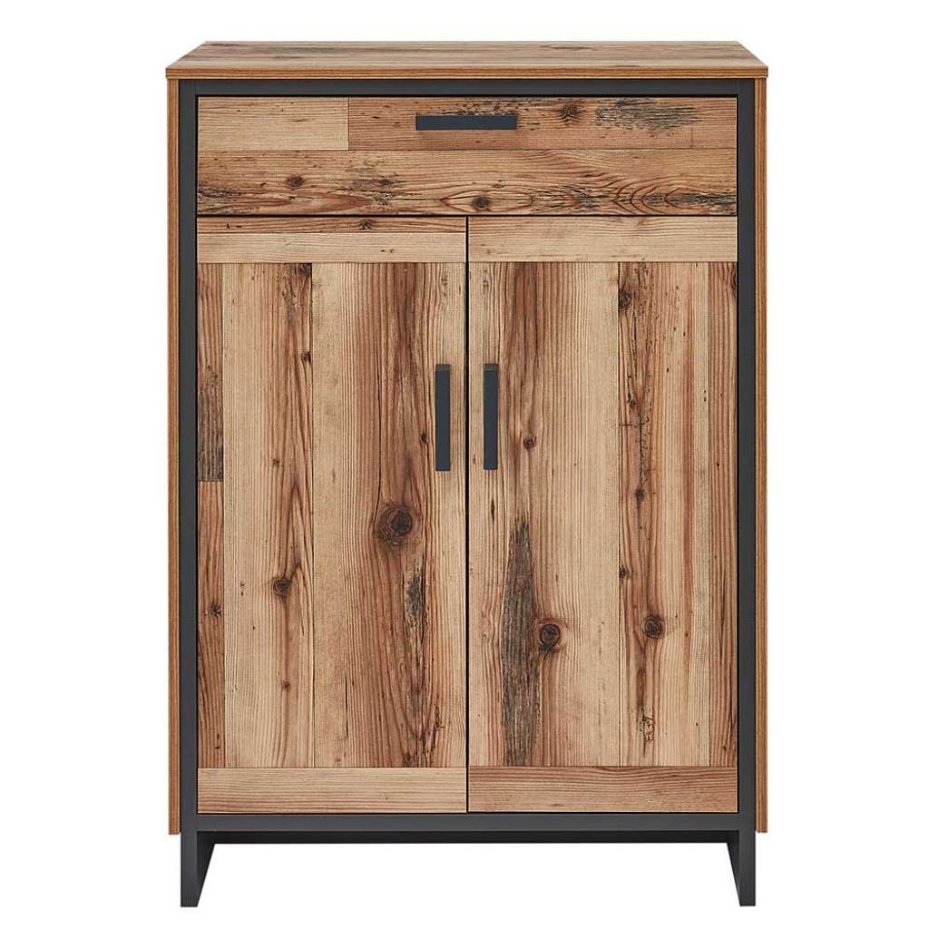 Schuhschrank Landhaus mit einer Schublade 2 Drehtüren