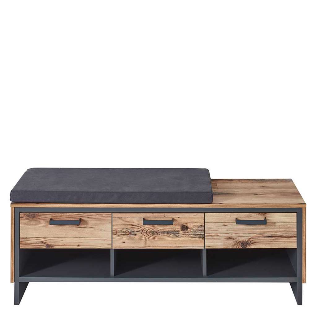 Garderobenbank Flur mit Ablagen für Schuhe drei Schubladen