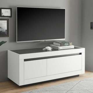 TV Lowboard 140 cm in modernem Design Weiß & Anthrazit