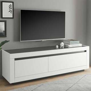 Fernsehunterschrank 180 cm breit Weiß und Anthrazit