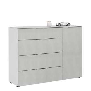 Wohnzimmer Sideboard in Beigegrau Weiß