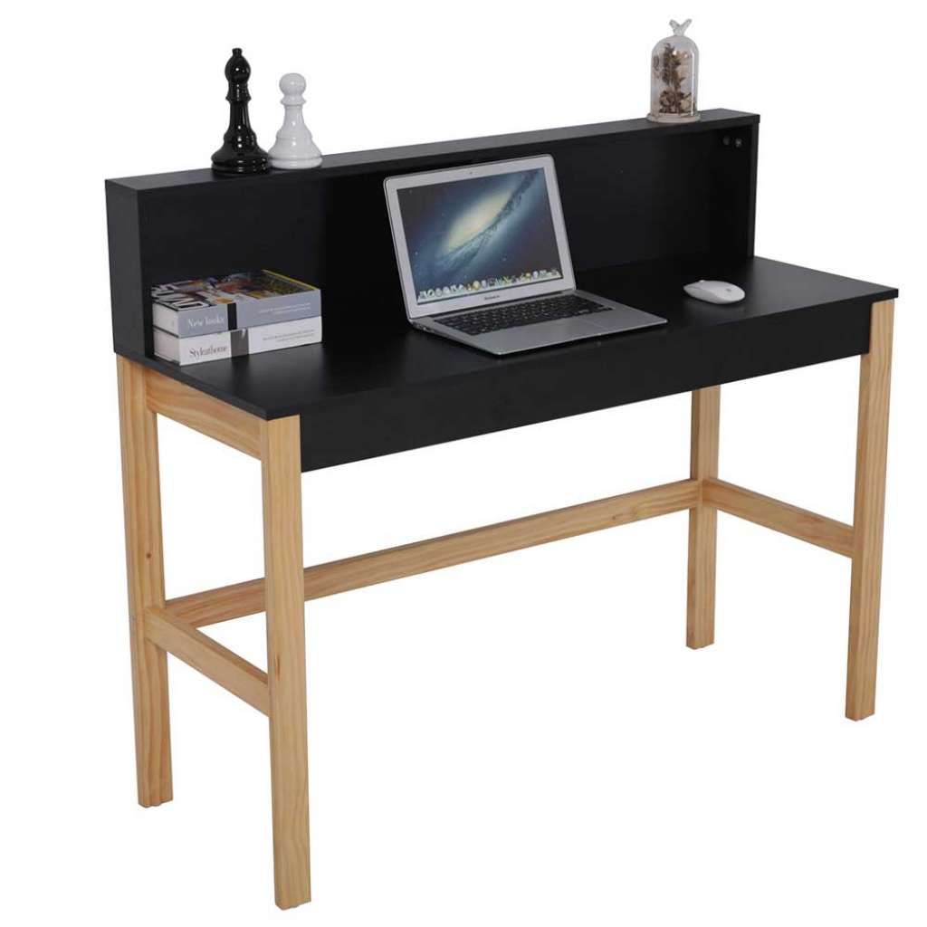 Home Office Tisch in Schwarz Piniefarben