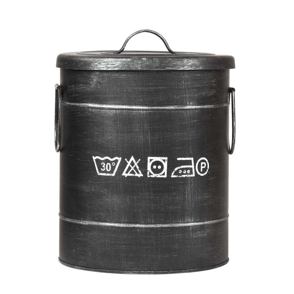 Metall Wäschetonne mit Deckel Industry und Loft Stil