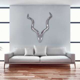 Deko Antilope Wand aus Aluminium 110 cm hoch