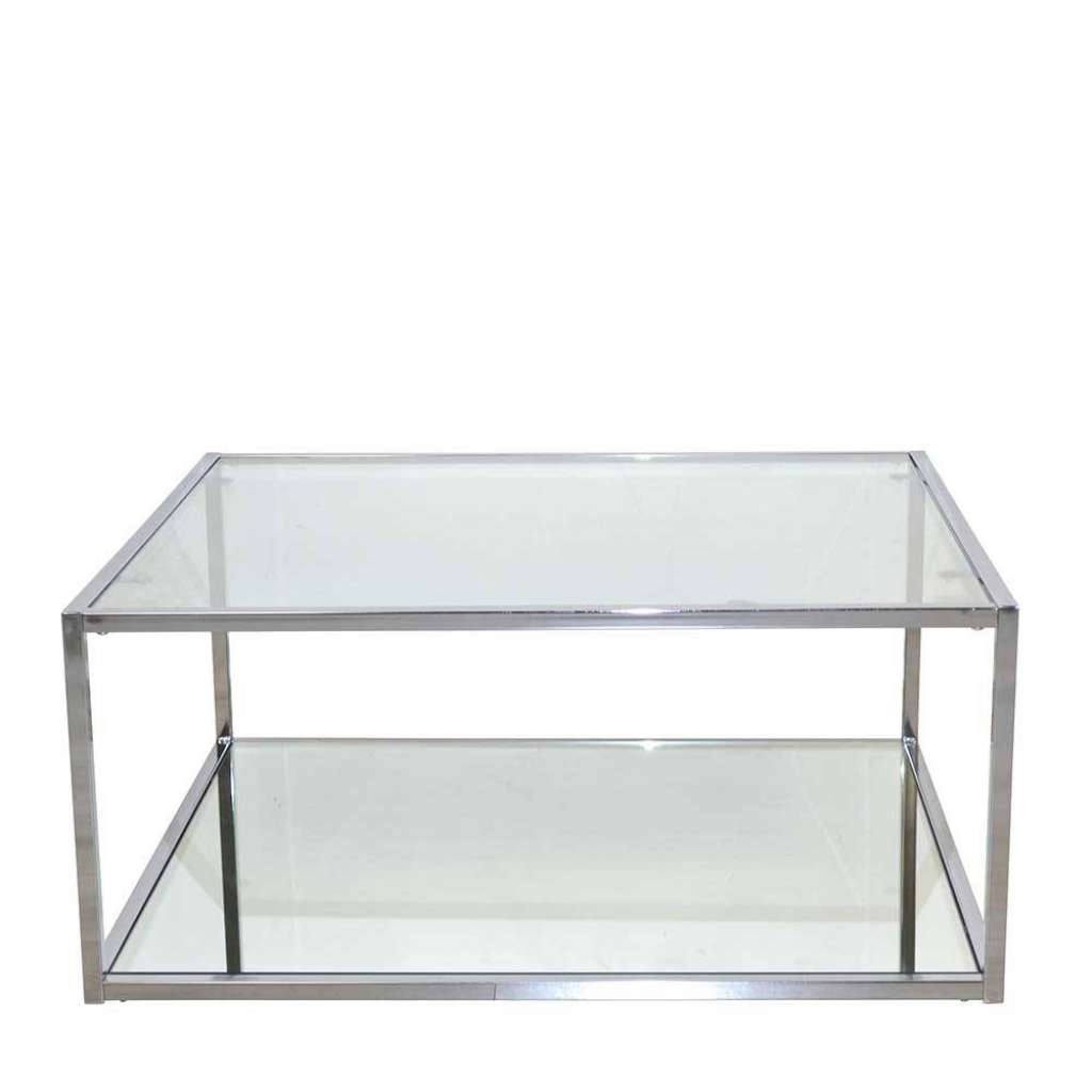 Glas Couchtisch mit Stahlgestell Chromfarben
