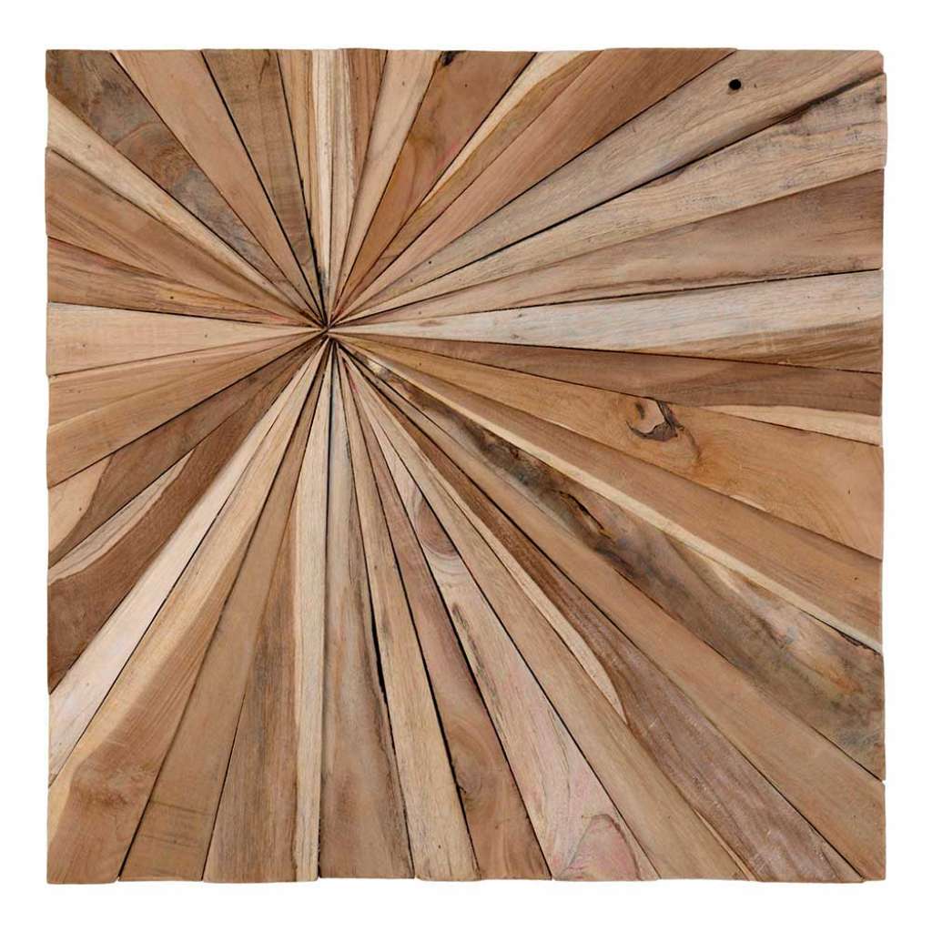 Holz Wanddeko in Teakfarben 60 cm hoch