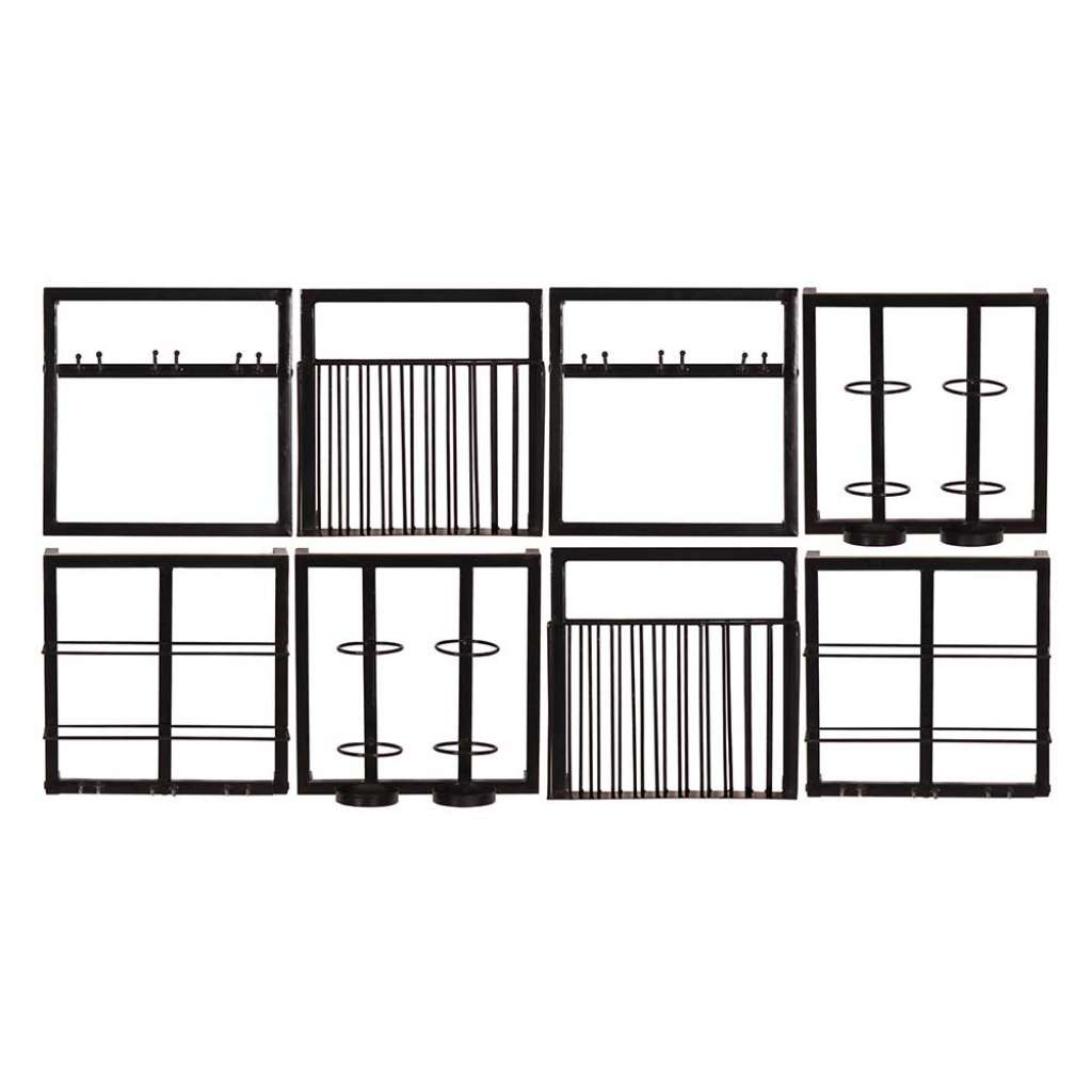 Bar Regal Set aus Metall Industry und Loft Stil (achtteilig)