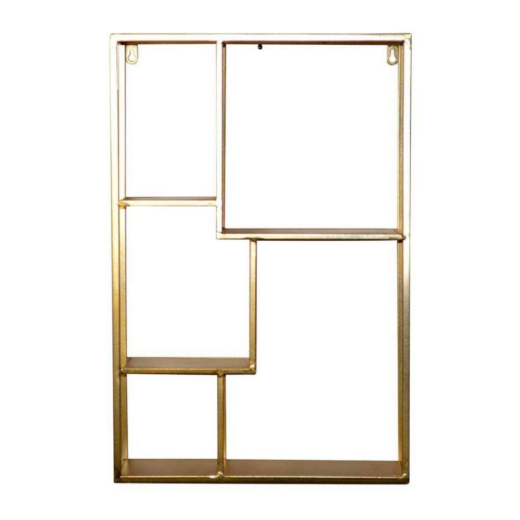 Wandregal Goldfarben aus Metall 60 cm hoch