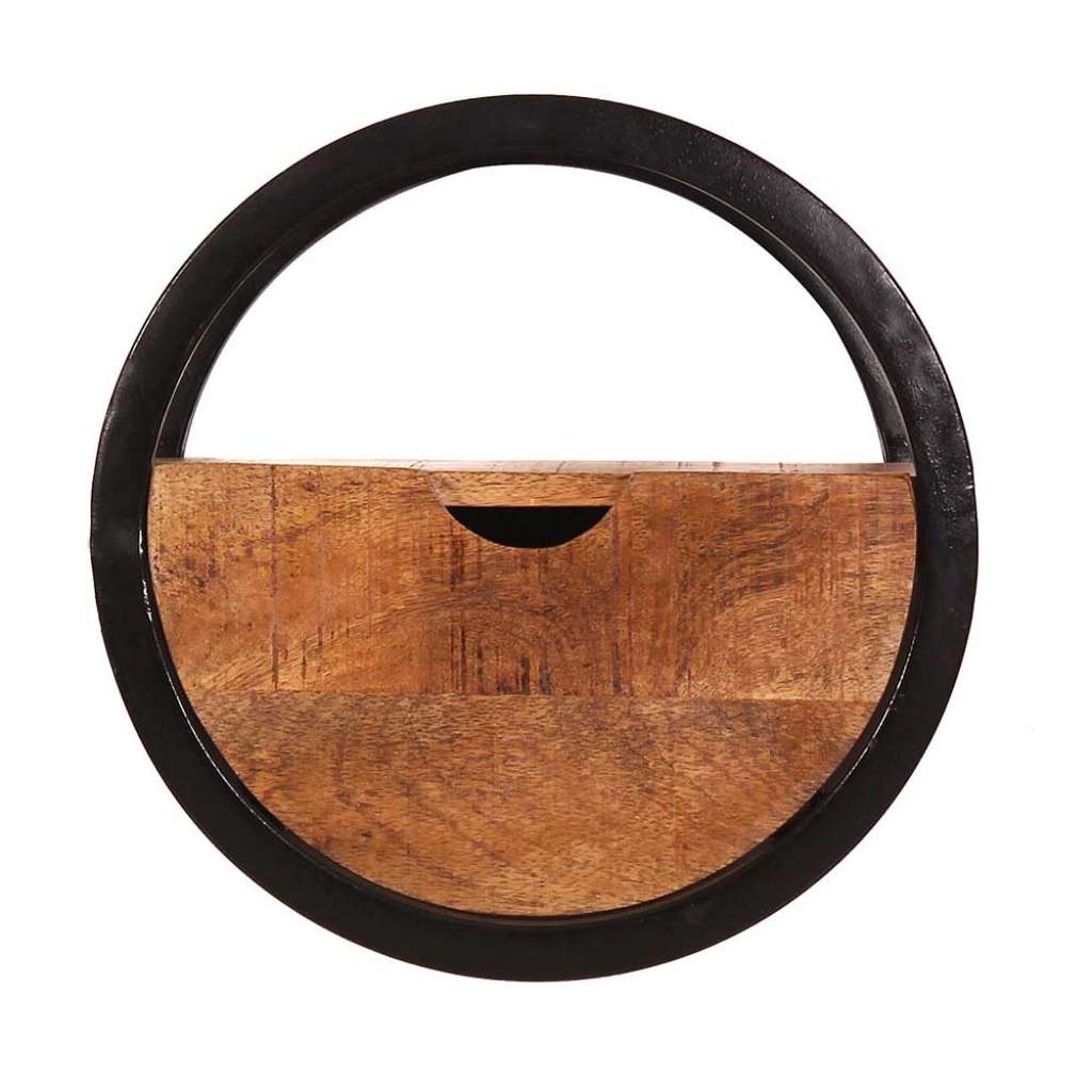 Runde Regale zur Wandmontage Metall und Holz