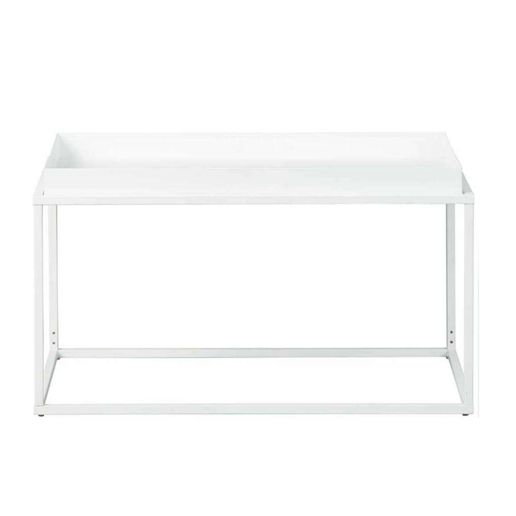 Weißer Couchtisch aus Metall 80 cm breit
