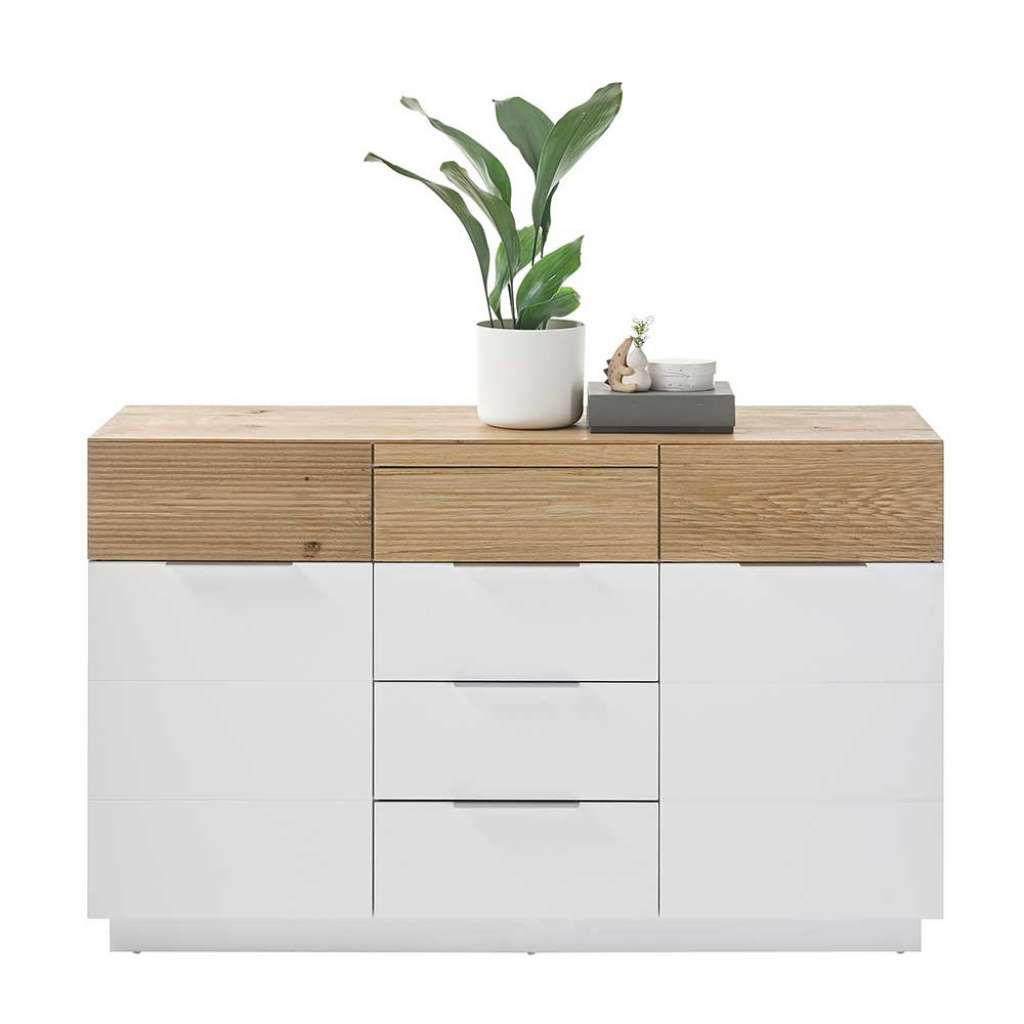 Helles Sideboard im Skandi Design vier Schubladen & zwei Türen