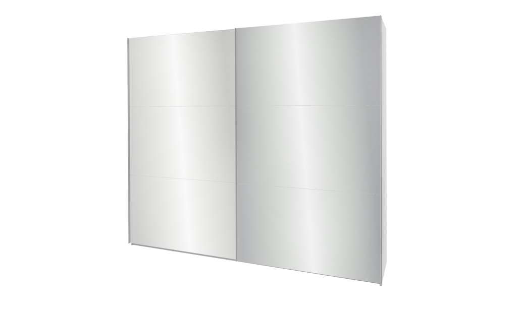 Schwebetürenschrank mit Glasfront & Spiegel Vega ¦ weiß Schränke > Kleiderschränke > Schwebetürenschränke - Höffner