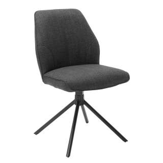 Esstisch Stühle in Anthrazit Webstoff drehbar (2er Set)
