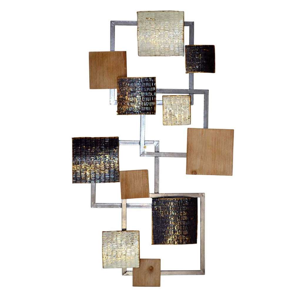 Metall Wanddeko Bild Mehrfarbig 90 cm breit