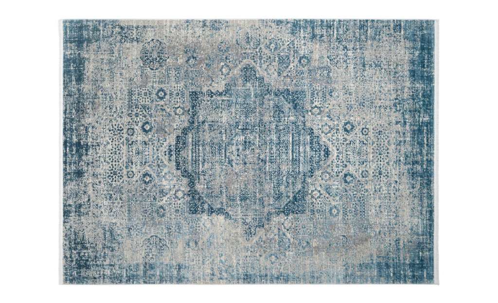 Teppich ¦ blau ¦ Synthethische Fasern, Viskose Teppiche > Wohnteppiche - Höffner
