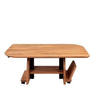 Wohnzimmer Tisch aus Kernbuche Massivholz Körperdruck verstellbar