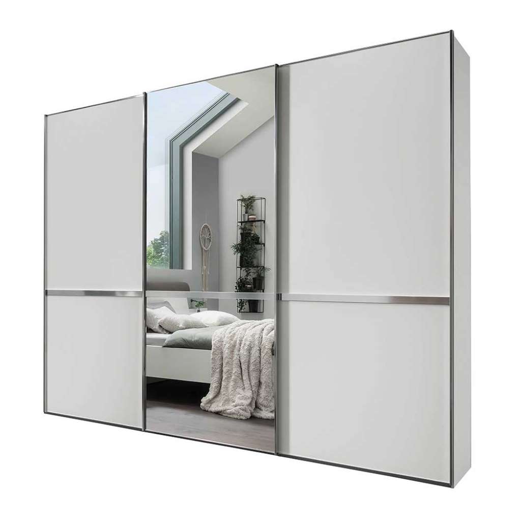 Weißer Schiebetürenschrank mit Spiegeltür Made in Germany