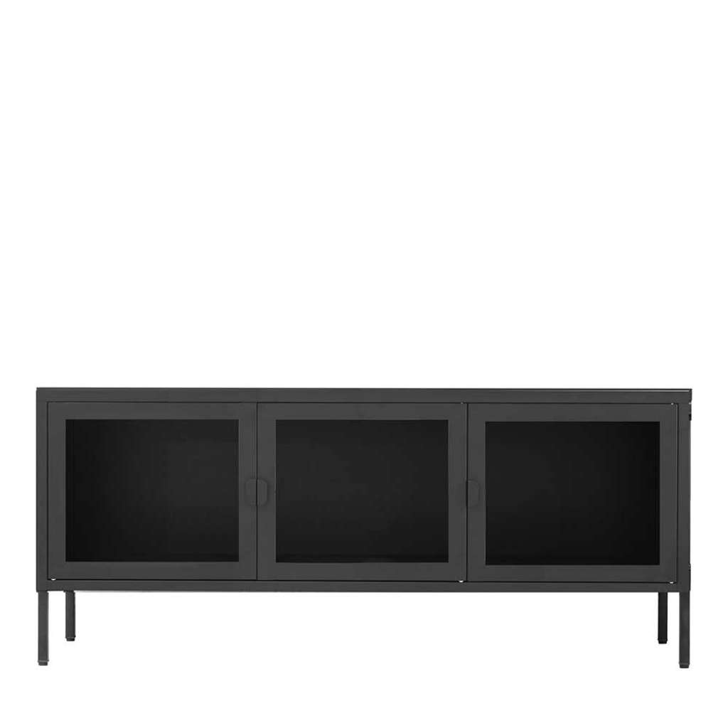 Flachstrecke Wohnzimmer aus Metall schwarz 130x55 cm
