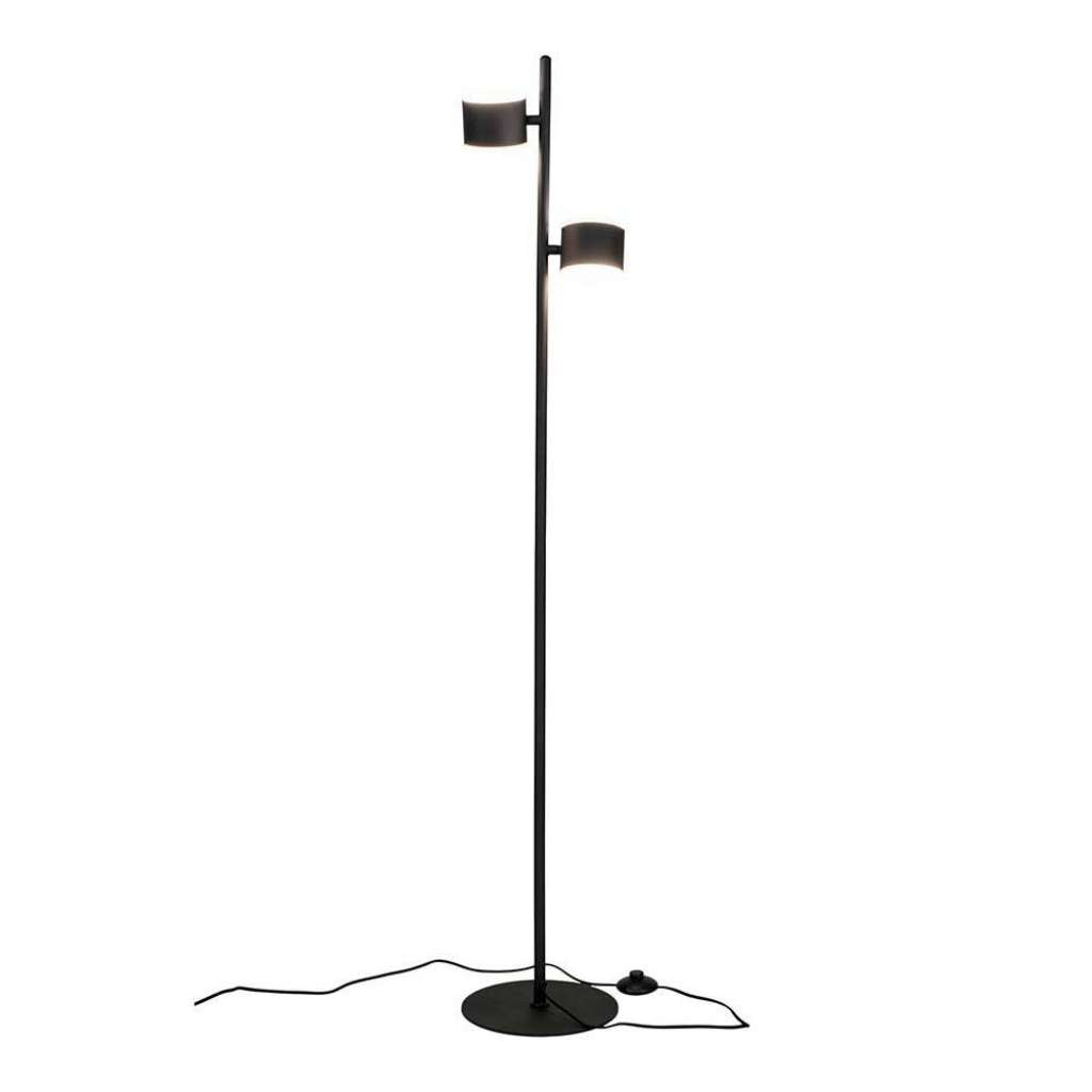 Schwarze Stehlampe aus Stahl 151 cm hoch