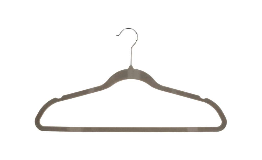 Kleiderbügel 5-er Set Samt ¦ grau ¦ Kunststoff Aufbewahrung > Kleiderbügel - Höffner