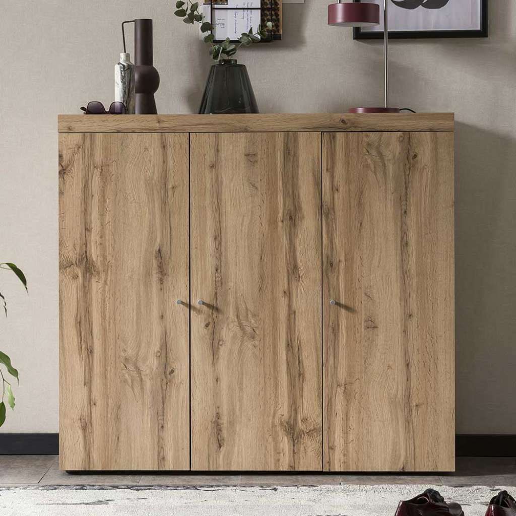 Schuhschrank Holzoptik in Wildeichefarben 120 cm breit