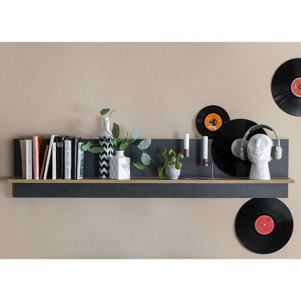 Wandhängeregal 140 cm breit Dunkelgrau