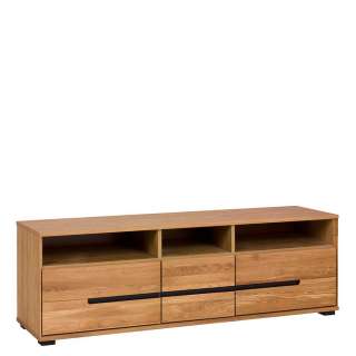 Fernsehboard in Eichefarben 3 Soft Close Schubladen