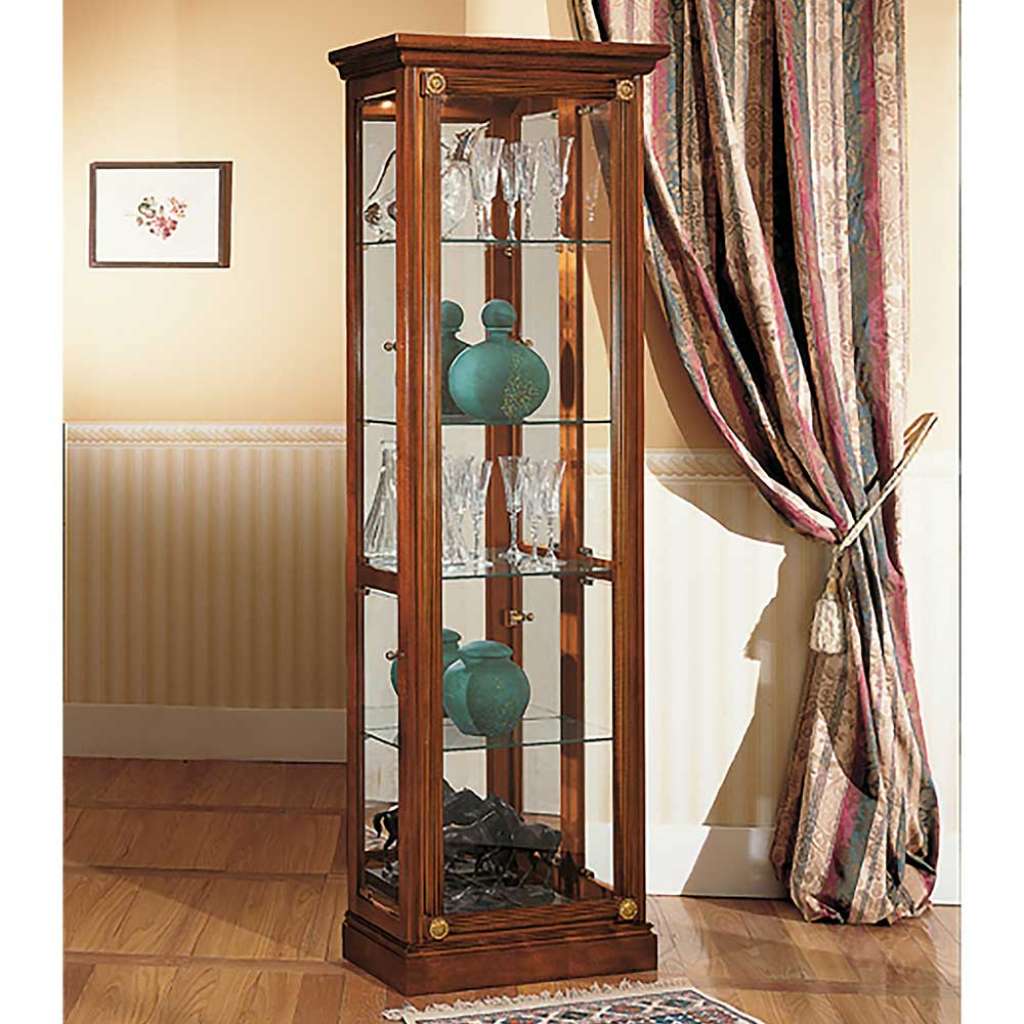 Glasvitrinenschrank in italienischem Design Nussbaumfarben