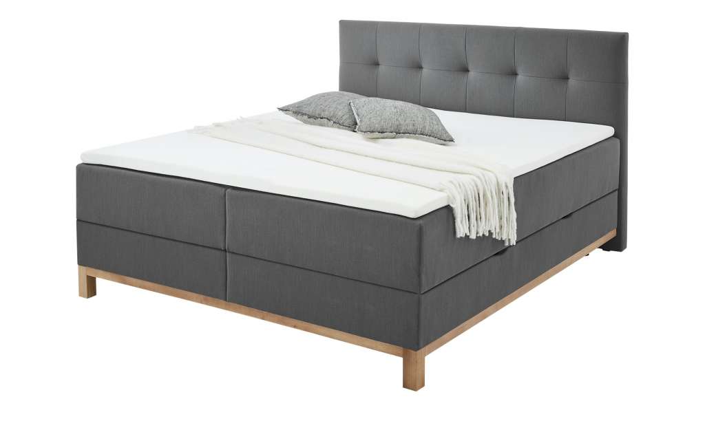 maison bleue Boxspringbett mit Bettkasten Mara ¦ grau Betten > Boxspringbetten > Boxspringbetten 180x200 - Höffner