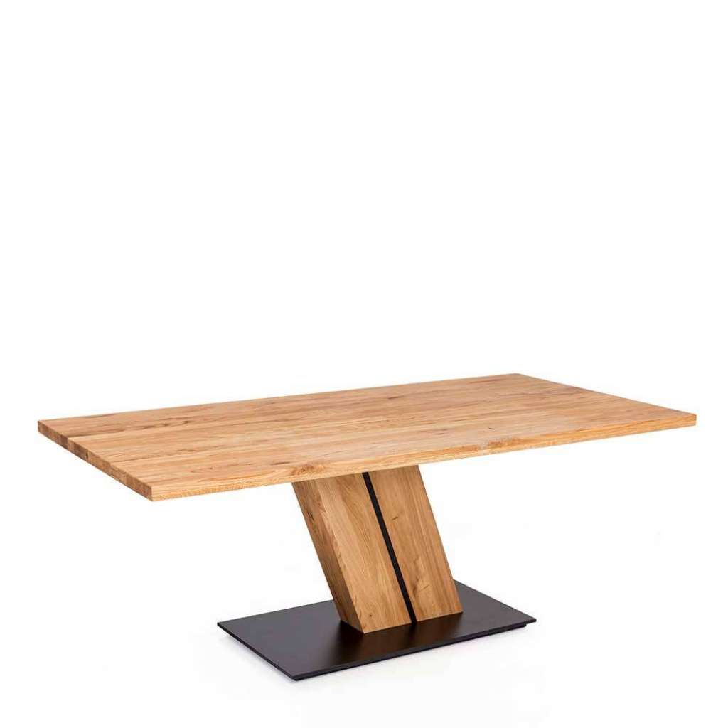 Echtholztisch Eiche in modernem Design Säulengestell