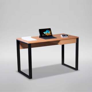 Schreibtisch mit Schublade in Kernbuchefarben Schwarz