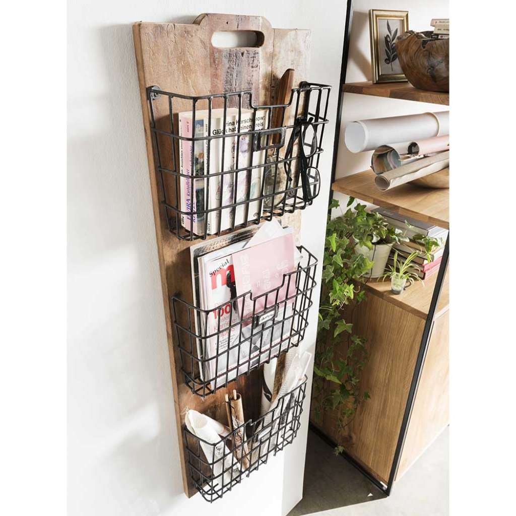 Wandhängeregal im Industry und Loft Stil Metallkörben