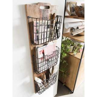 Wandhängeregal im Industry und Loft Stil Metallkörben