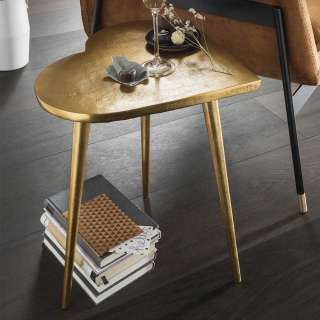 Beistelltisch Sofa mit herzförmiger Tischplatte Goldfarben