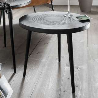 Schwarzer Beistelltisch aus Metall Industry und Loft Stil