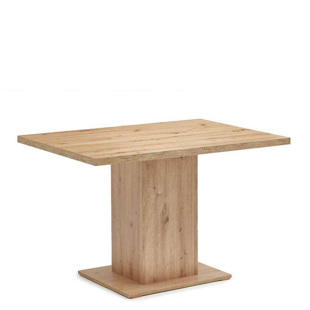 120x80 Tisch mit Säulengestell Wildeichefarben