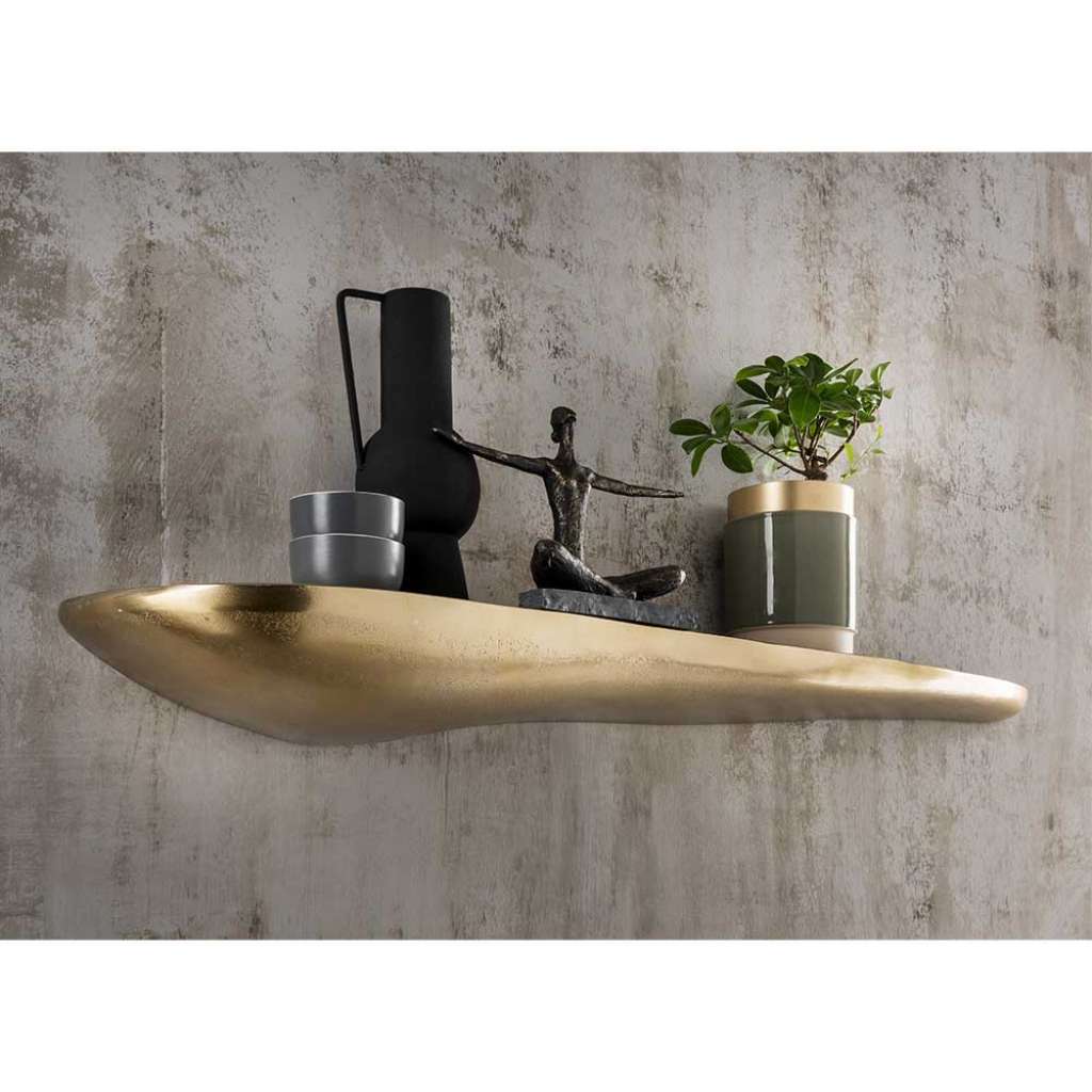 Wandboard Steinform in Goldbronze Aluminium