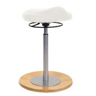 Ergonomischer Hocker mit Sattelsitz Weiß Kunstleder