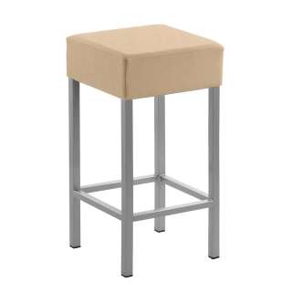 Küchenhocker mit Vierfußgestell aus Metall quadratischer Form