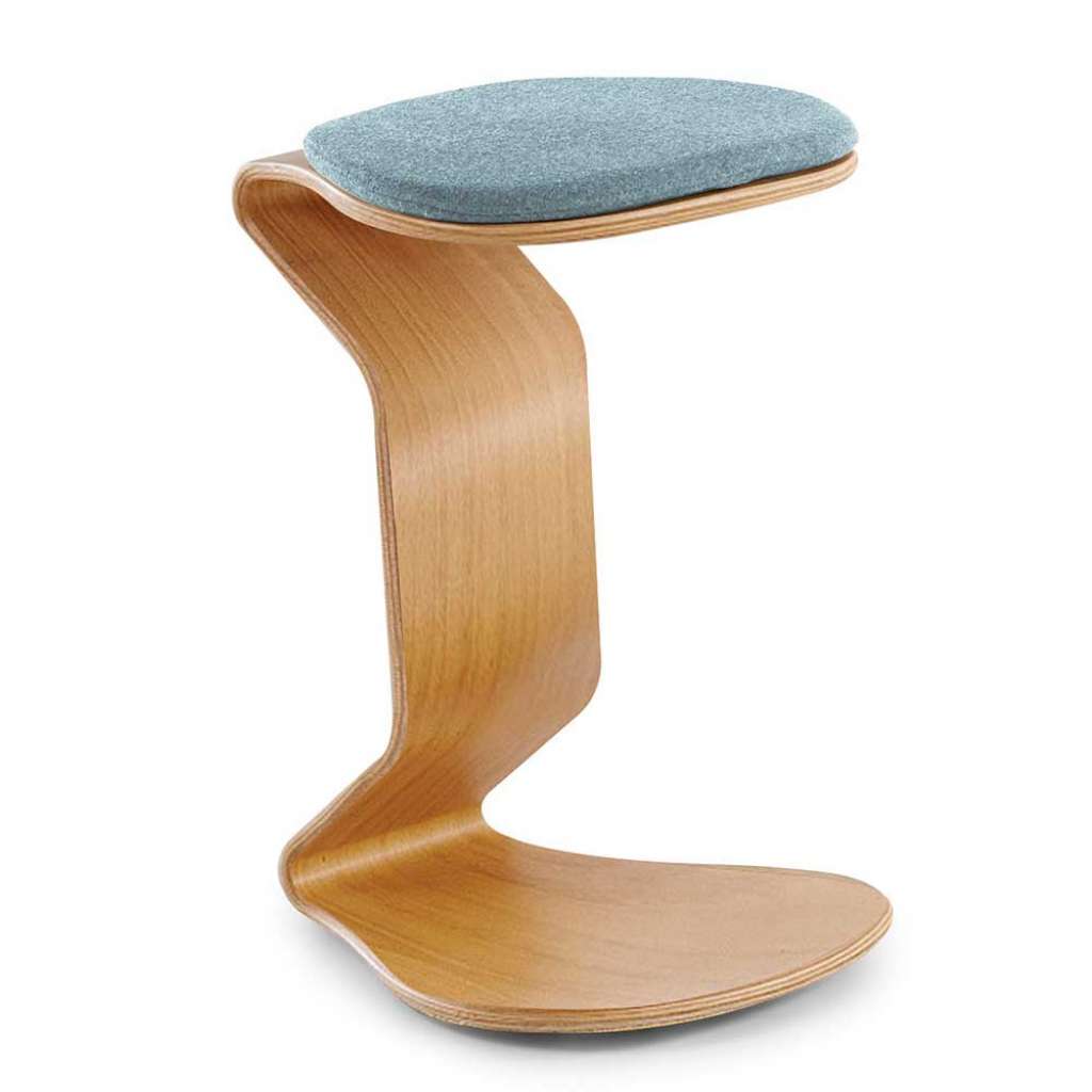 Schwinggestell Hocker in Buchefarben Hellblau