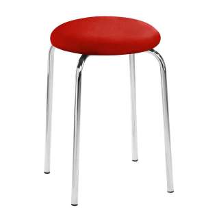 Kleiner Küchenhocker in Rot Chromfarben