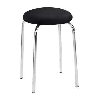 Kleiner Hocker in Schwarz Chromfarben