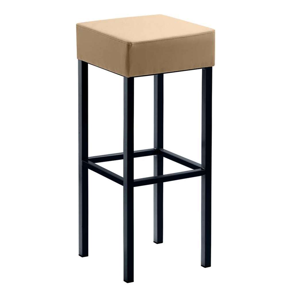 Beistellhocker Tresen in Beige Schwarz