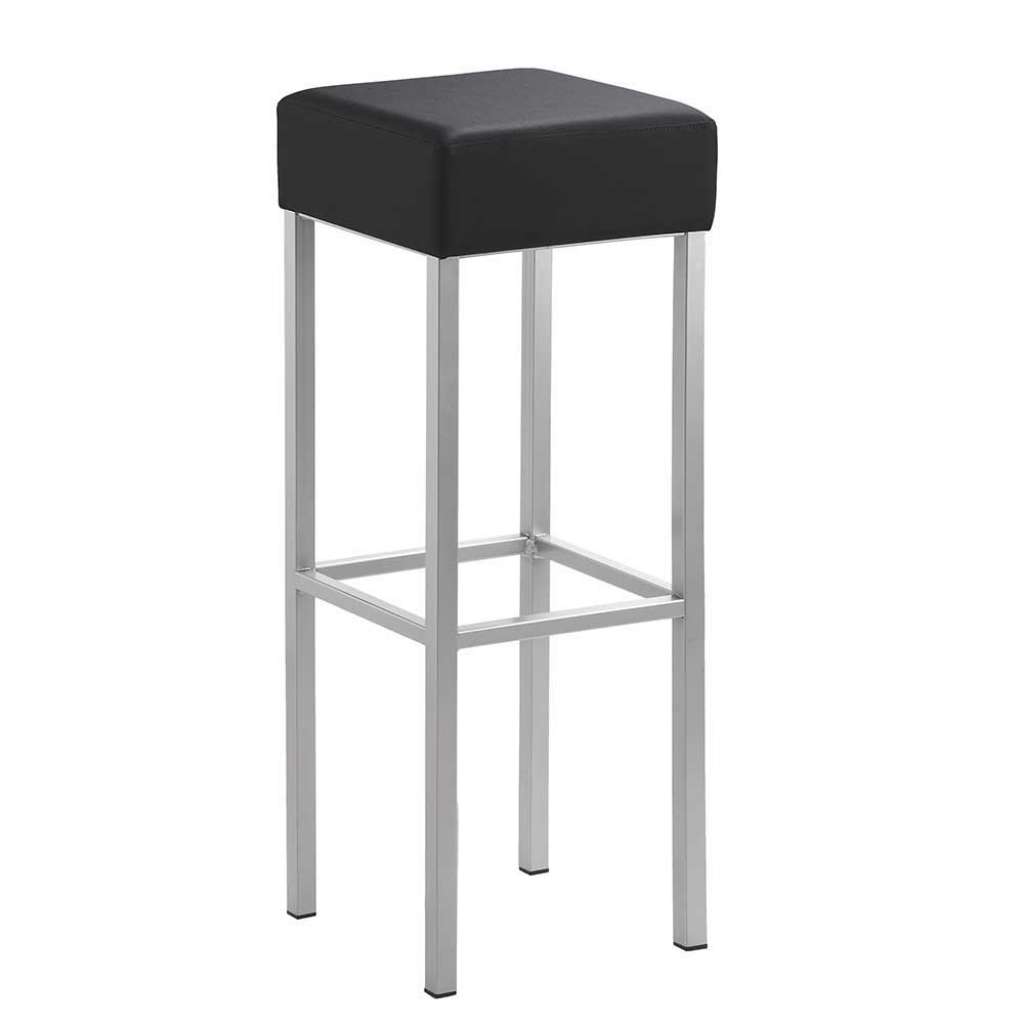 Designbarhocker aus Microfaser Vierfußgestell aus Metall