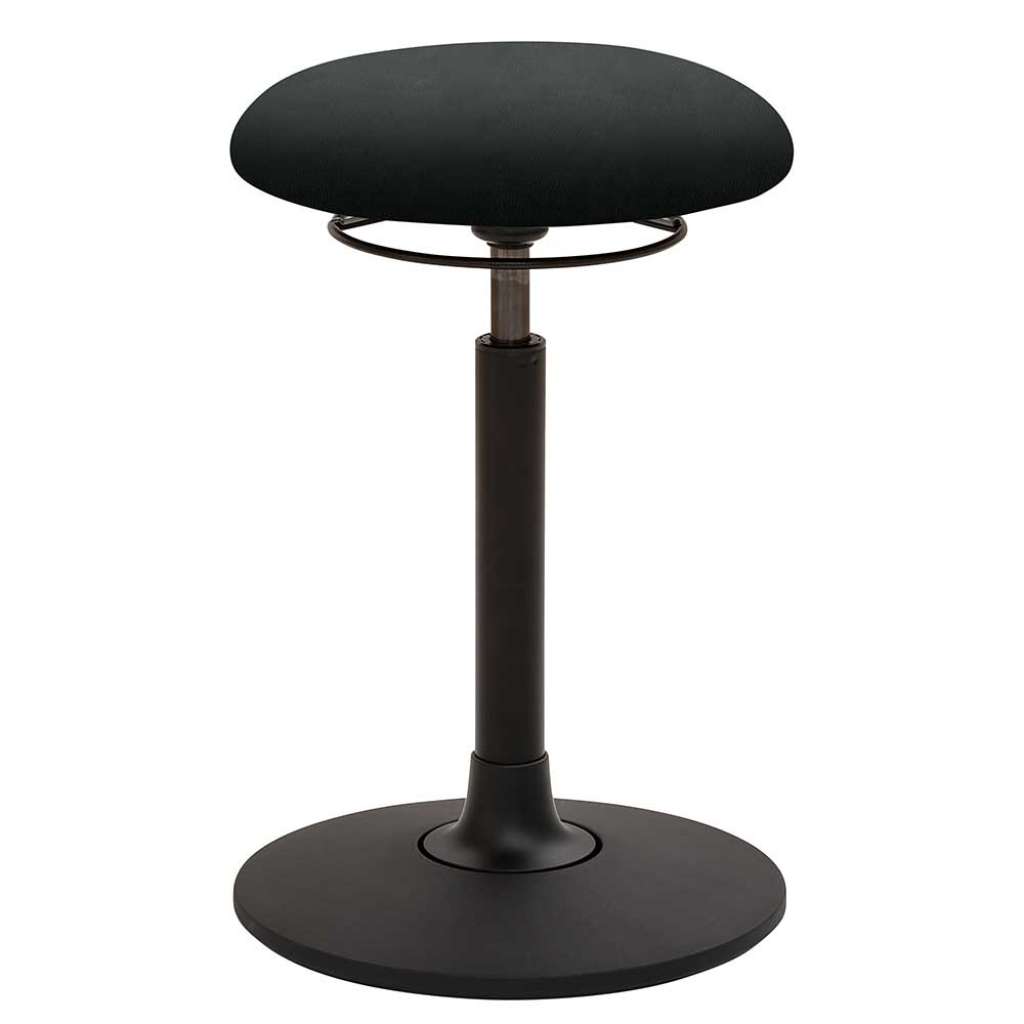 Ergonomischer Hocker in Schwarz Kunstleder & Kunststoff